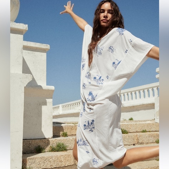 Zara NWT embroidered tunic dress - Picture 8 of 9